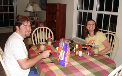 the supreme taco dinner!&nbsp; YUM!&nbsp; with margaritas and salt!...and carrots...
