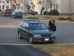 getting ready to drive away!