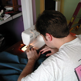 ryan was quite handy on the sewing machine...