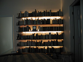 glow-y shelves in the bedroom....