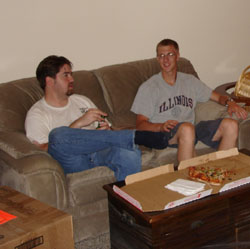 ahhh....the required post-move pizza