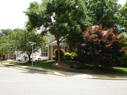 what you see of the house as you round the corner...