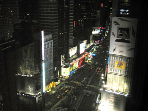 broadway by night from our hotel room !