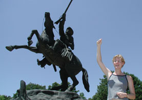 doing the buffalo bill victory pose