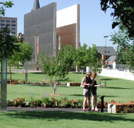 mom & bec in the children's memorial gardens