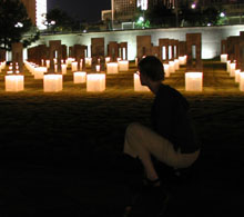 the memorial at night....with me