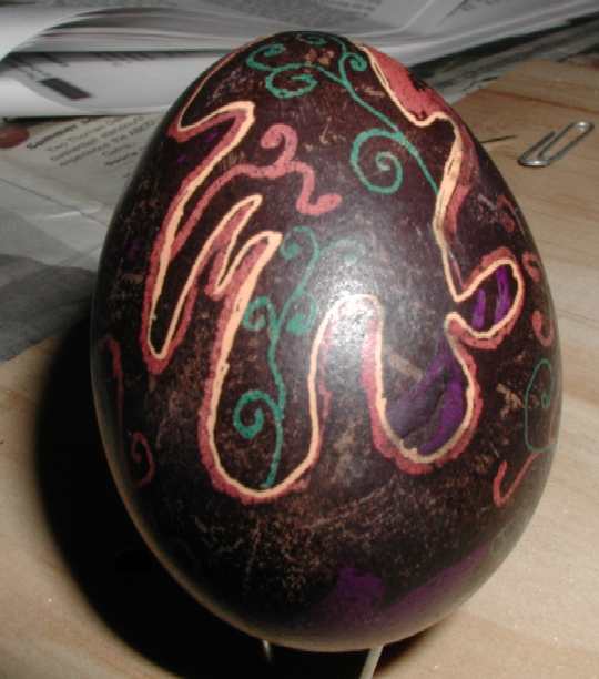 liz's final egg!&nbsp; (pre-varnish & hook)