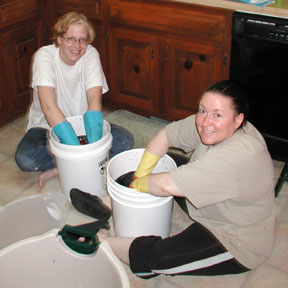 swooshing the dyes around for the 35 minutes they need to do that...