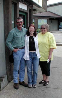 a donut lovin trio:&nbsp; mr blinn, emily, and carla