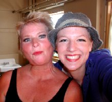 debbie with her mouth full and colleen!&nbsp; we're pals, you know.