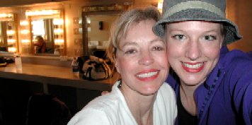 sarah and colleen by the dressing room lights...