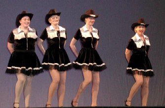 toe-heel-toe!&nbsp; lauren, barbara, colleen, and curt at dress rehearsal