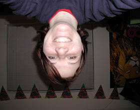 there she goes again... upside down...
