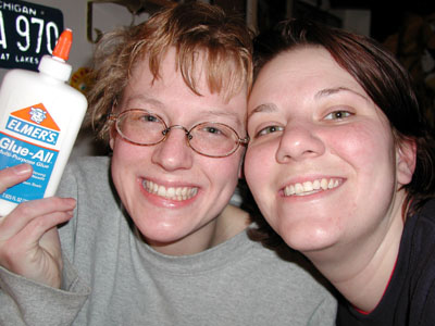with our elmers glue!