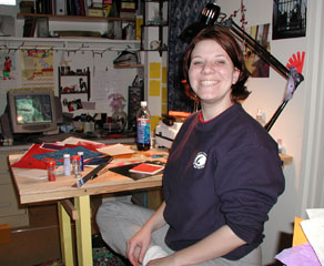 look at her!&nbsp; hard at work, pepsi never too far away... muppetts in the background