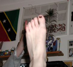 emily...in posession of the camera again.... those are indeed her toes...