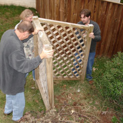 out goes the decorative fence...!&nbsp; it folded for convenient..removal!