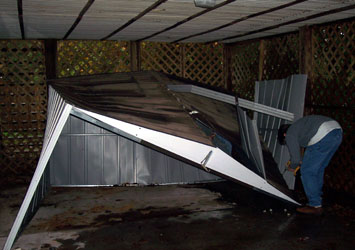 out goes the shed!