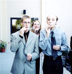they're forever blowing bubbles....(sean, al, and bec)