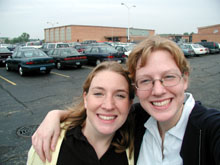 bec & colleen at the high school...