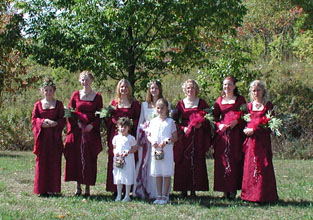 all those bridesmaids, flowergirls, ringbearer & the BRIDE!