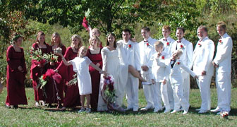 the entire wedding party, all together at last