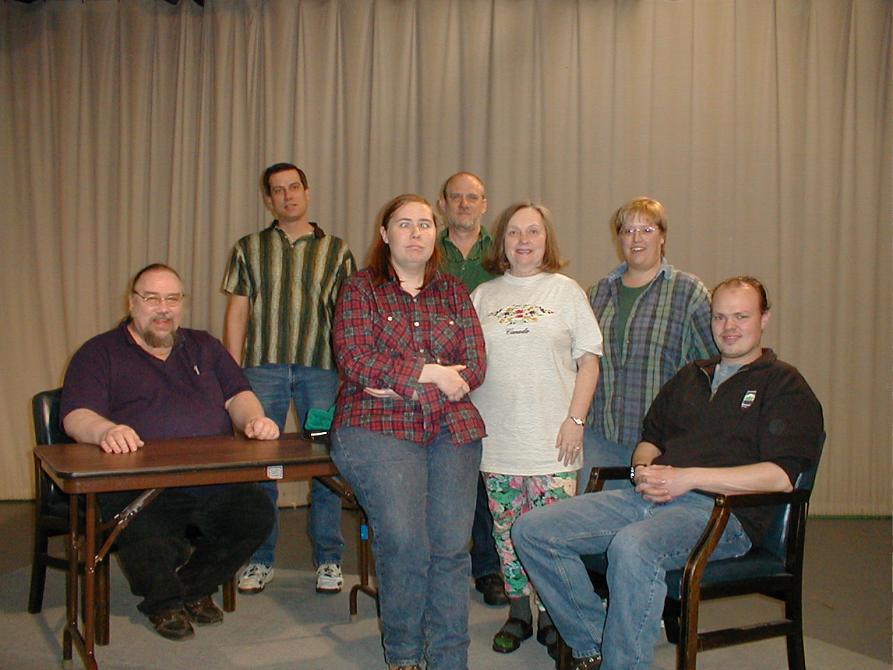 Phil, Tom, Helen, Chris, Sandra, Cheryl and Bob on the set of "Citizen" after taping the show
