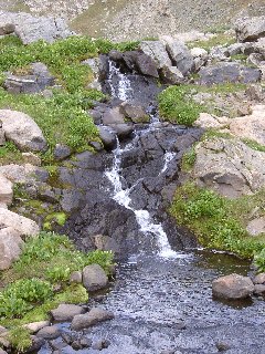Lost Man Lake outlet stream and falls