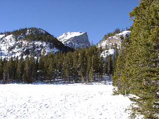 Frozen Nymph Lake and Hallett Peak