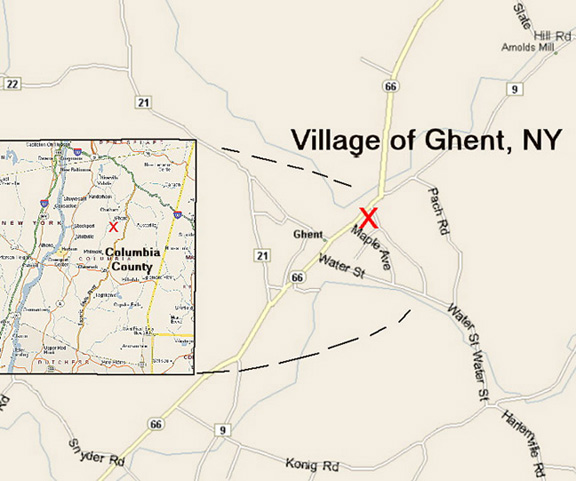 Map to Village of Ghent NY
