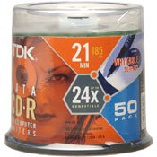 TDK 185MB Mini CD-R Discs - 50 Spindle Pack