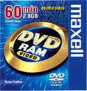 maxell 60 minute dvd ram video