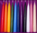 Dipped taper candles, solid colour