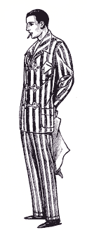 1920's Gent in Stripey Jim Jams