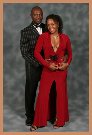 Couple - women in red dress