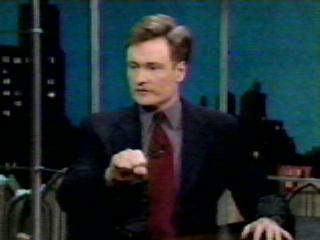 Conan driving his imaginary Mercedes!