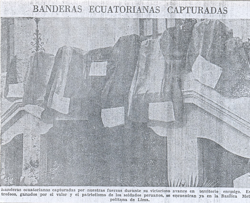 Banderas ecuatorianas capturadas en la campa�a militar de 1941