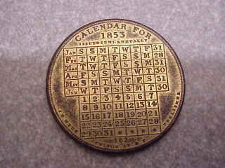 1853 Calendar Medal