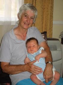 Grand-ma learning to hold me
