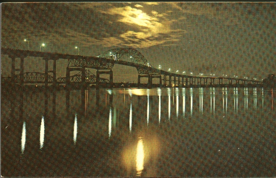 It's all lit up at night