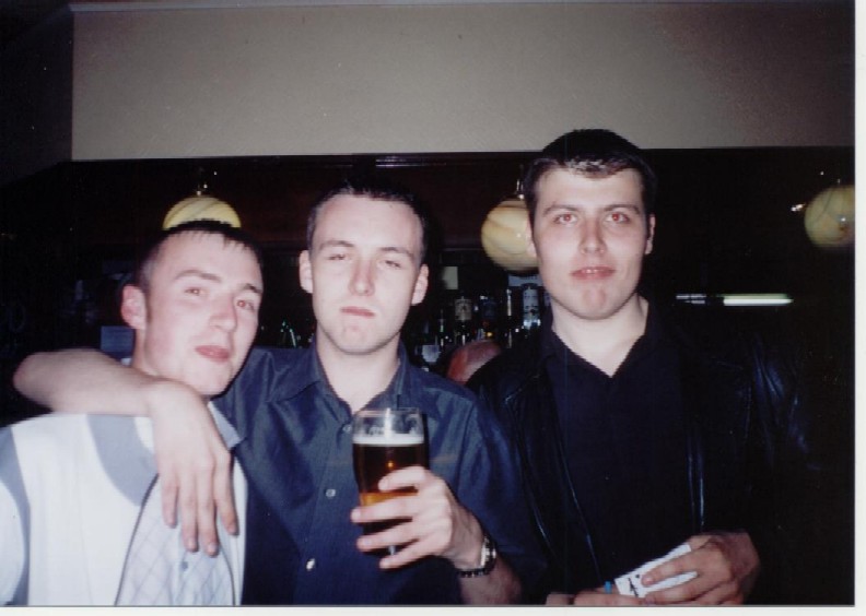 Damion, Gareth and Danny stood at the bar in Analby Park pub.