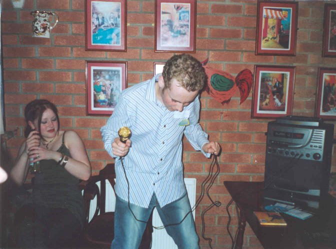 Stacy checking out Jon's arse, not that she'd get anywhere with him... being he's gay.