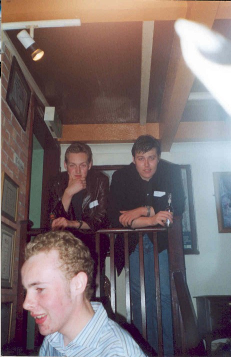 Ruddy and Danny look bemused as Jon goes to sing. Perked up for the camera though. Ah belss!