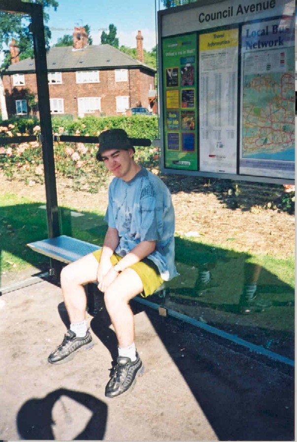 Summer 2001, at the bus-stop near my house.