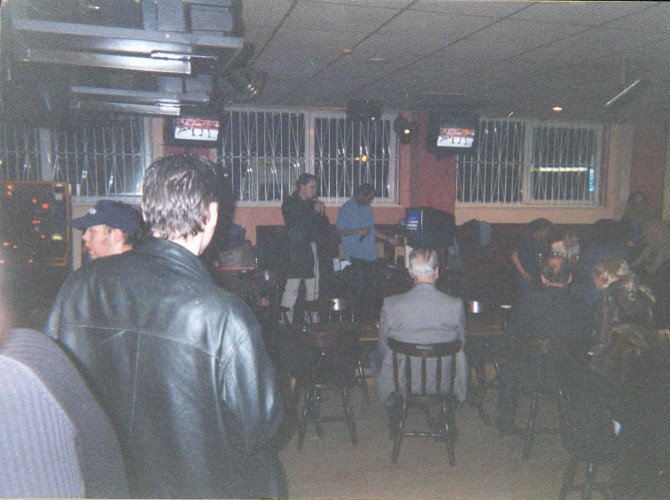 Me at the beginning of the night on the karaoke. Very funny.