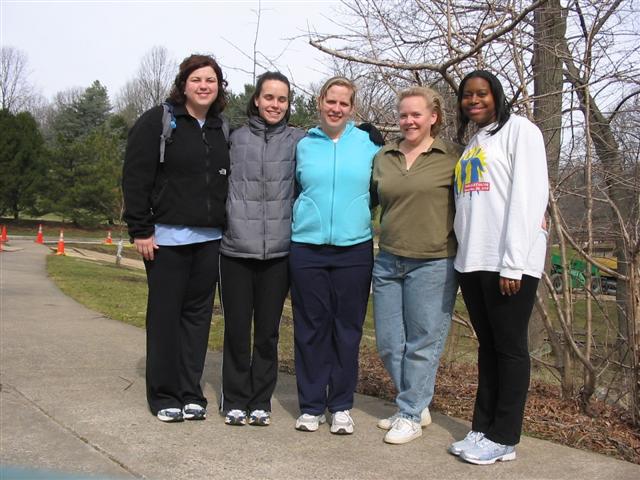 Dawn, Deb, Caroline (team cheerer), Cheryl & Me