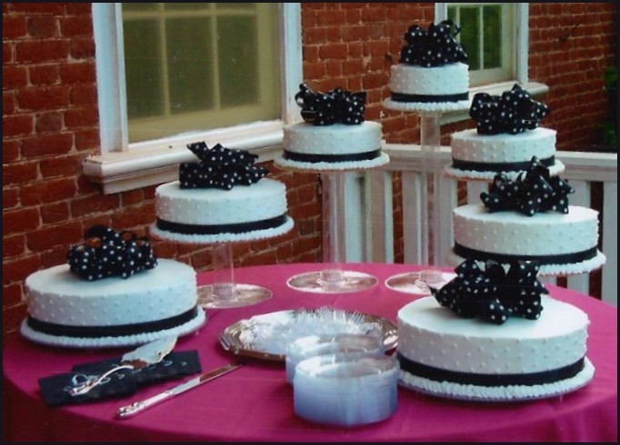 Seven tier with Ribbon and Dots.
