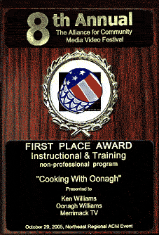 ACM-NE Award plaque