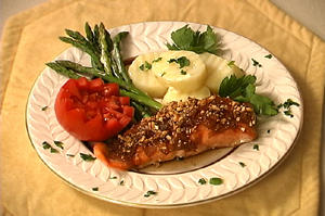Salmon Fillets With Apple, Maple Bourbon Sauce