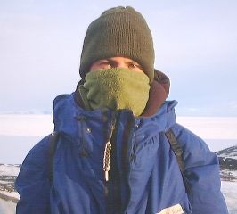 Ray in antarctic survival gear